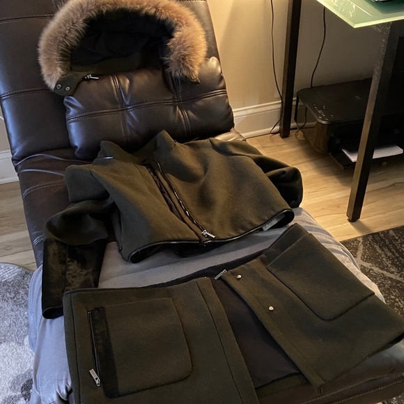 Zac Posen Genuine Raccon/ Baby Calf Fur Wool Convertible Coat US 14 / XL - Picture 16 of 16